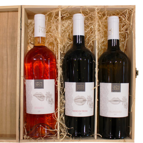 Cassetta 3 bottiglie di vino