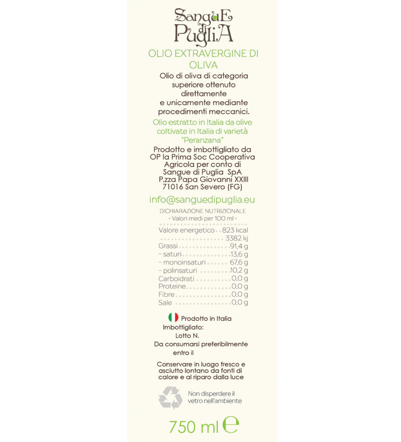 Olio extravergine di oliva 750 ml (cartone 6 pz) - immagine 2